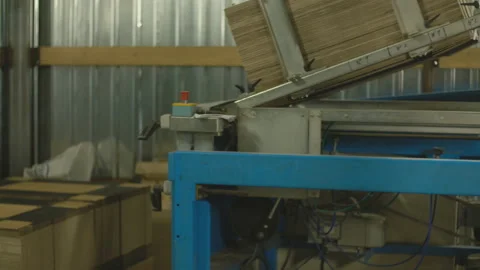 Machine for the production of cardboard boxes Stock Footage 106374959