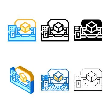 Machine of production color icon vector minimal Illustrazione stock