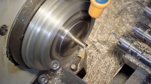 The machine in the production of the engineering workshop does automatic work. A Stock Footage 117225951