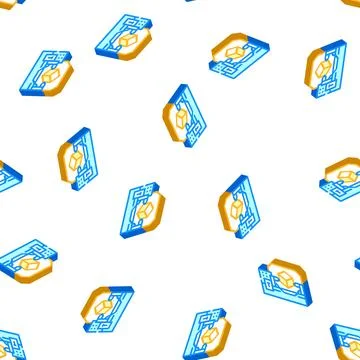 Machine of production isometric icon seamless pattern Stock Illustration