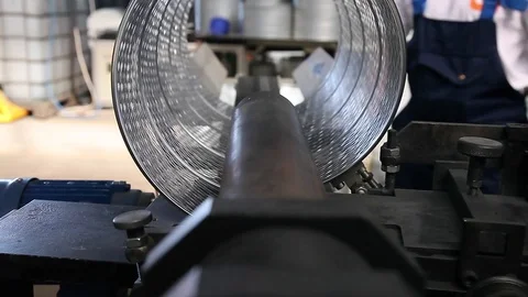 Machine for the production of large dump trucks filters Stock Footage 83909487