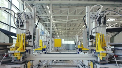 Machine in a production line assembling products Stock Footage 63017383