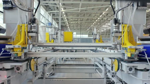 Machine in a production line assembling products Stock Footage 63029057