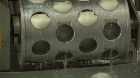 Machine for the production of mozzarella Stock Footage 75813475