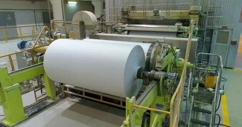 Machine for the production of newsprint. Stock Footage 100670656