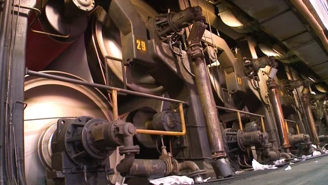 Machine for the production of paper. Video stock 120598693