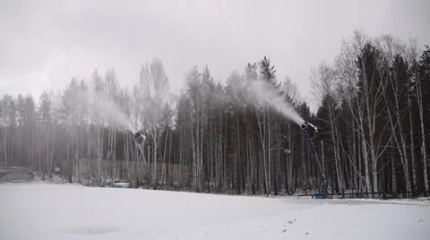 Machine for the production of snow Stock-Footage 58831738