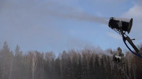 Machine for the production of snow Stock Footage 58833474