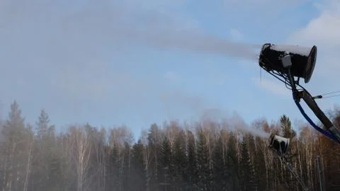Machine for the production of snow Stock Photos