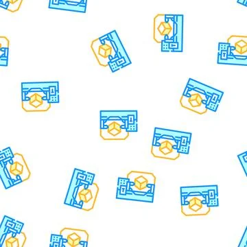 Machine of production vector seamless pattern Stock Illustration