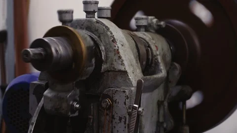 The machine in production works at full strength. Boulders spinning revolve. Stock Footage 116011573