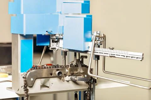 The machine for professional sharpening of the cutting edges of chainsaw chai Stock Photos