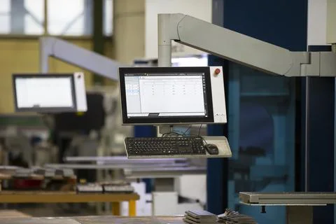 The machine with program control is in production. Stock Photos