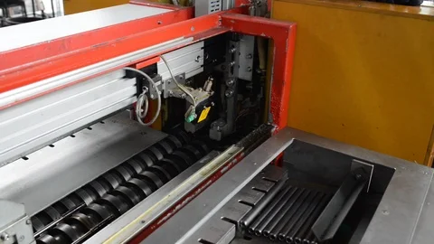 Machine for punching metal components in a modern factory Stock-Footage 94829440