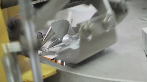 The Machine Is Putting Butter Into Packs Video stock 78193552