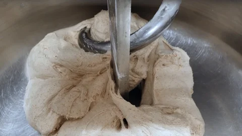 Machine quickly knead the dough-4K Stock Footage 114358253