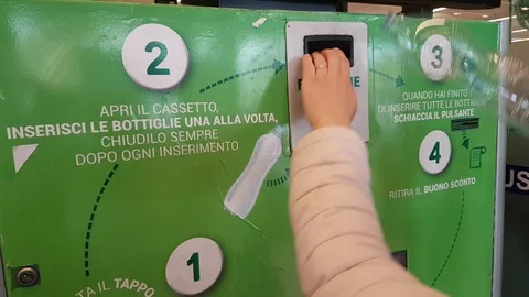 Machine recycles plastic working Stock Footage 106093698