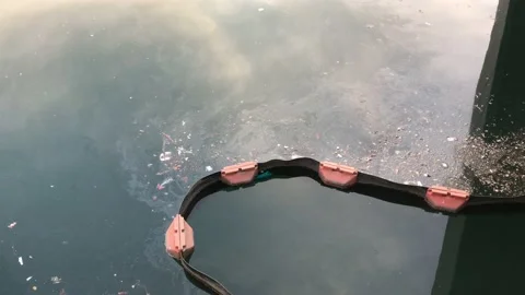 Machine that reduces marine pollution Stock Footage 146045798