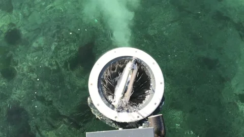 Machine that reduces marine pollution Stock Footage 146047023
