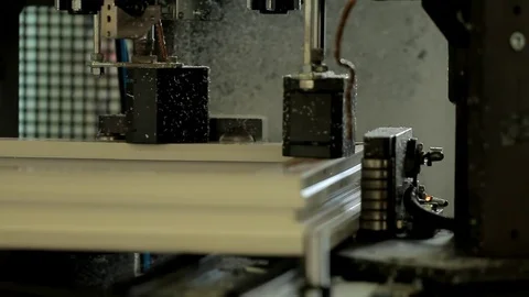 The machine removes excess plastic on the plastic window Stock-Footage 76950979