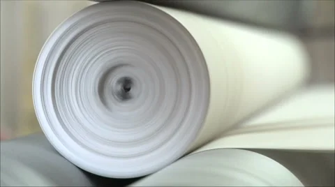 Machine rewinds the paper in the roller Stock-Footage 1816369