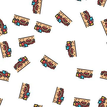 Machine for road construction vector seamless pattern Stock Illustration