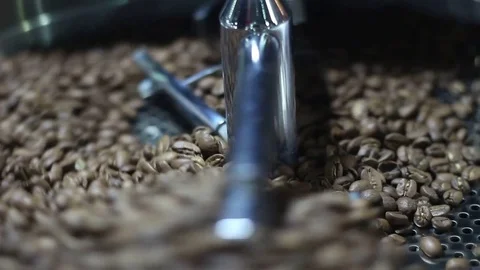 Machine for roasting and mixing coffee Stock Footage 73425898