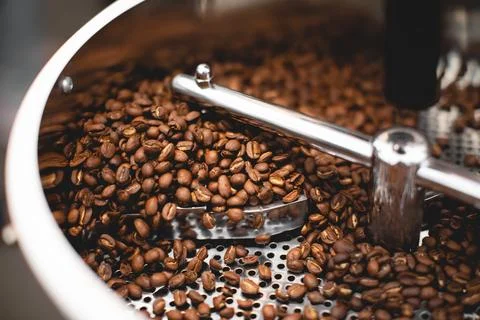 Machine for roasting coffee beans Stock Photos