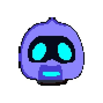 Machine robot head pixel art vector illustration Stock Illustration