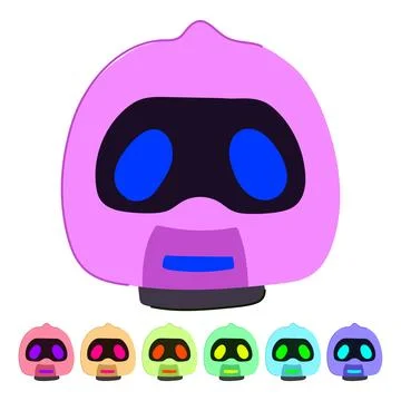 Machine robot head vector cartoon graphic イラスト素材