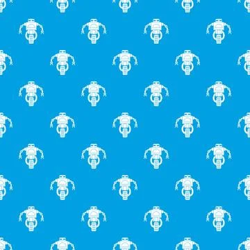 Machine robot pattern seamless blue Stock Illustration