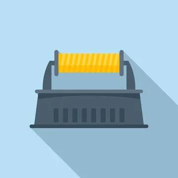 Machine roll thread icon flat vector. Factory cotton 스톡 일러스트