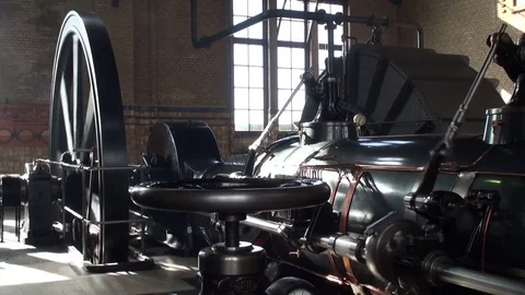 Machine room of historic steam pumping station Stockbeeldmateriaal 76709507