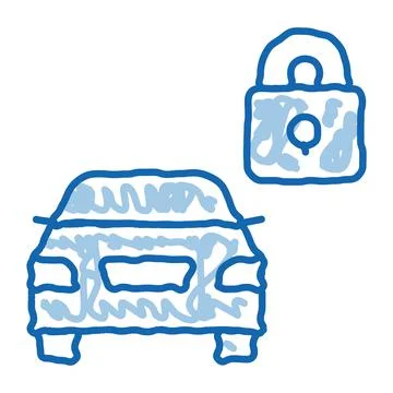 Machine Safe Closed doodle icon hand drawn illustration Stock Illustration