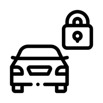 Machine Safe Closed Icon Vector Outline Illustration Illustrazione stock