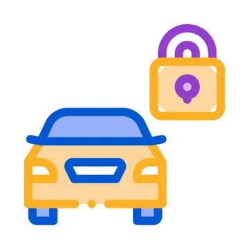 Machine Safe Closed Icon Vector Outline Illustration Stock Illustration