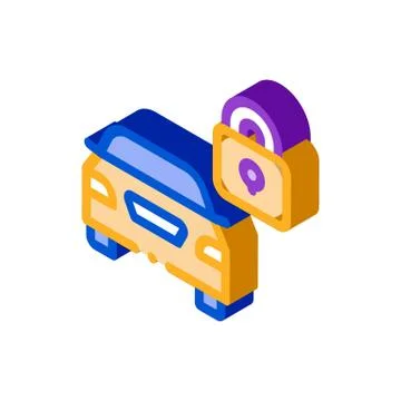 Machine Safe Closed isometric icon vector illustration Stock Illustration