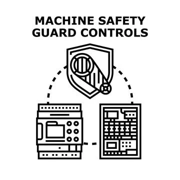 Machine safety guard controls system concept Ilustración de archivo