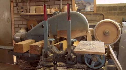 Machine is sanding the clogs from a wooden block Video stock 47078596
