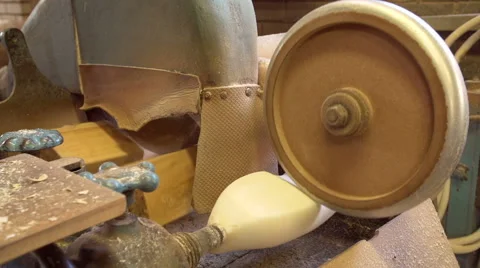 Machine is sanding the clogs from a wooden block Stock Footage 47078897