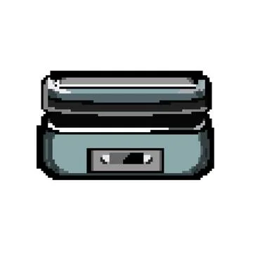Machine sandwich maker pixel art vector illustration Stock Illustration