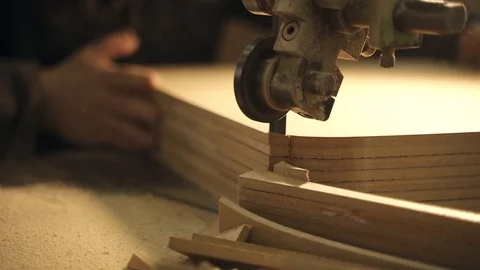 Machine saws wood Stock Footage 128369292