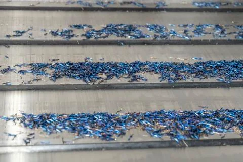 Machine scrap on CNC machine or turning machine Stock Photos