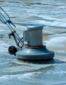 Machine. Scrubber. Foto stock