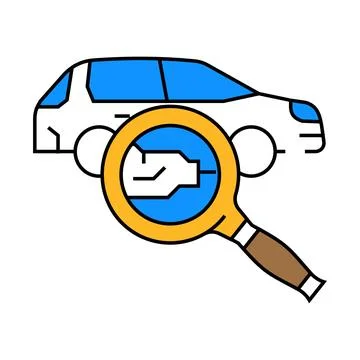 Machine search magnifying glass icon color illustration Stock Illustration