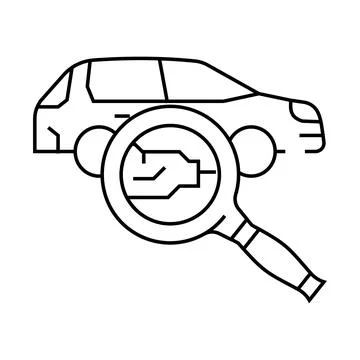 Machine search magnifying glass line icon vector illustration Stock Illustration