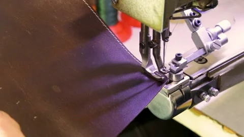 Machine sewing leather with sound Stock-Footage 154361025