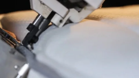 Machine sewing mattress Video stock 77044962