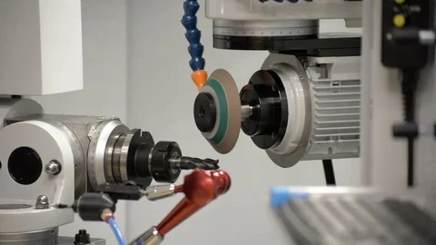 The machine for sharpening the cutting tool. Stock Footage