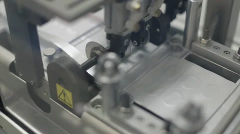 Machine Shearing Pill Packaging Edges Stock Footage 68642570
